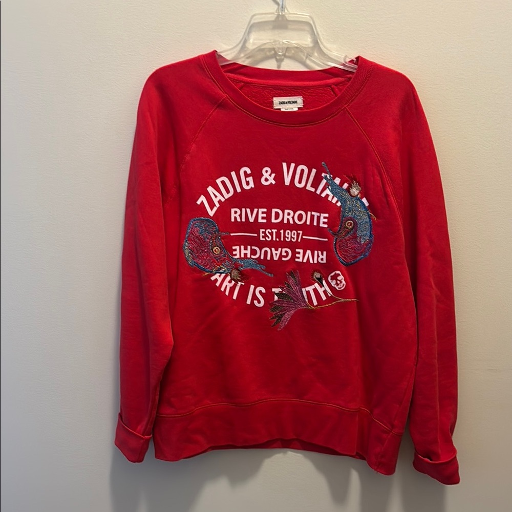 Zadig & Voltaire Red Crew Neck Sweater
